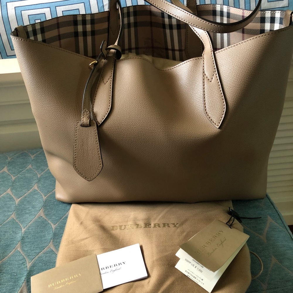 Authentic Burberry Reversible Large Leather Tote